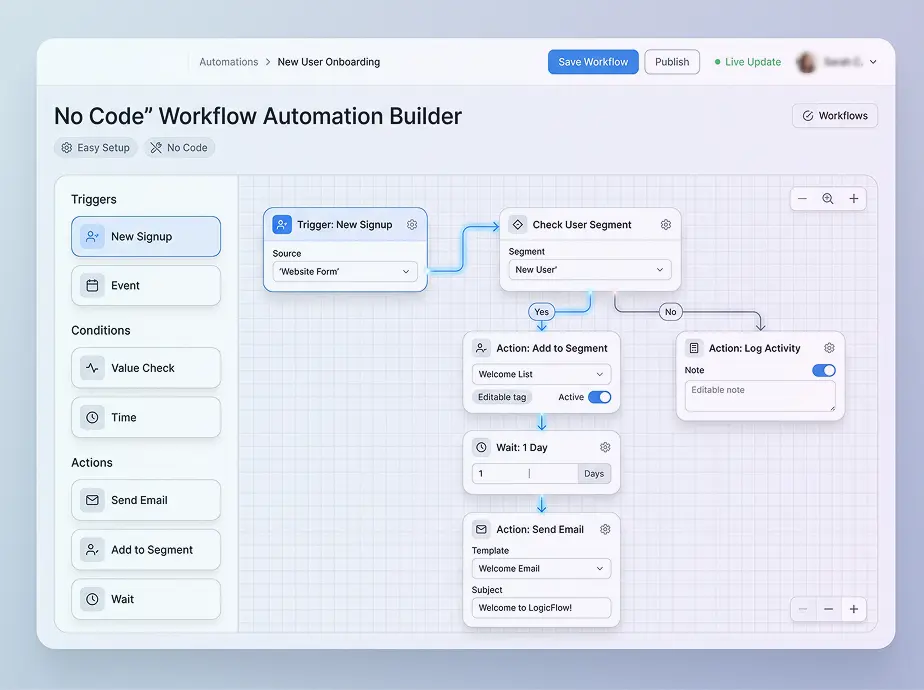 Control without complexity in Logic Builder